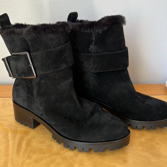 Karl Lagerfeld black faux-lined boots size 8.5 - Picture 2 of 10